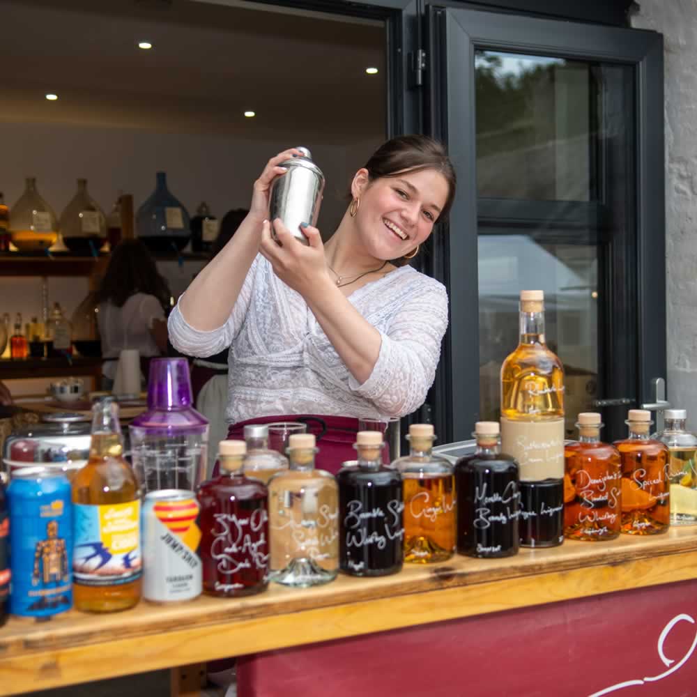 Shaking Demijohn Cocktails at Glenlair Feastival