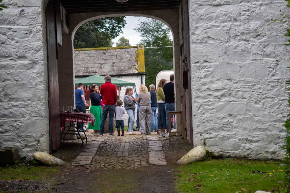 A view through the arch at Glenlair Steading