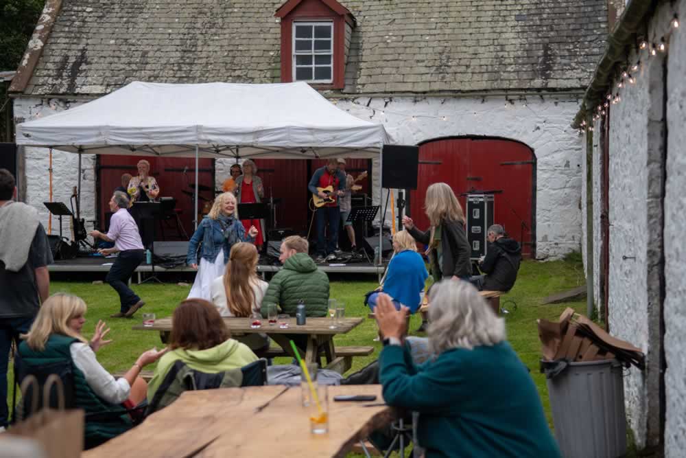 The Aberlady Sessions Band on stage at Glenlair Feastival